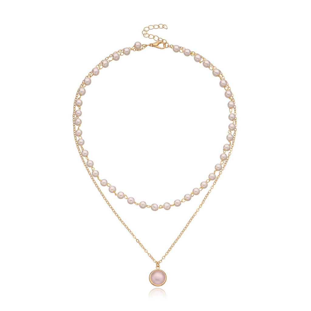 Ornament Fashion Lock Pearl Female Temperamental Necklaces