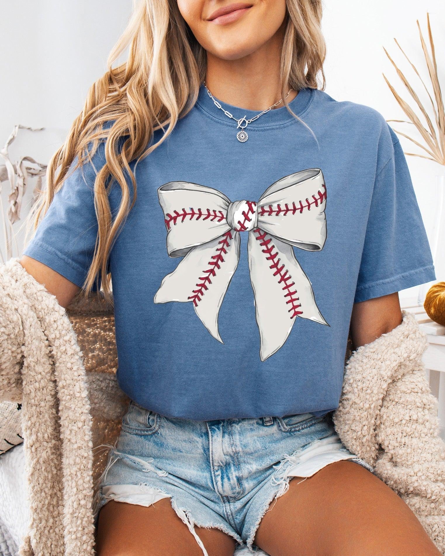 Baseball Ribbon Lover Mom Game Day Comfort Colors Graphic Tees