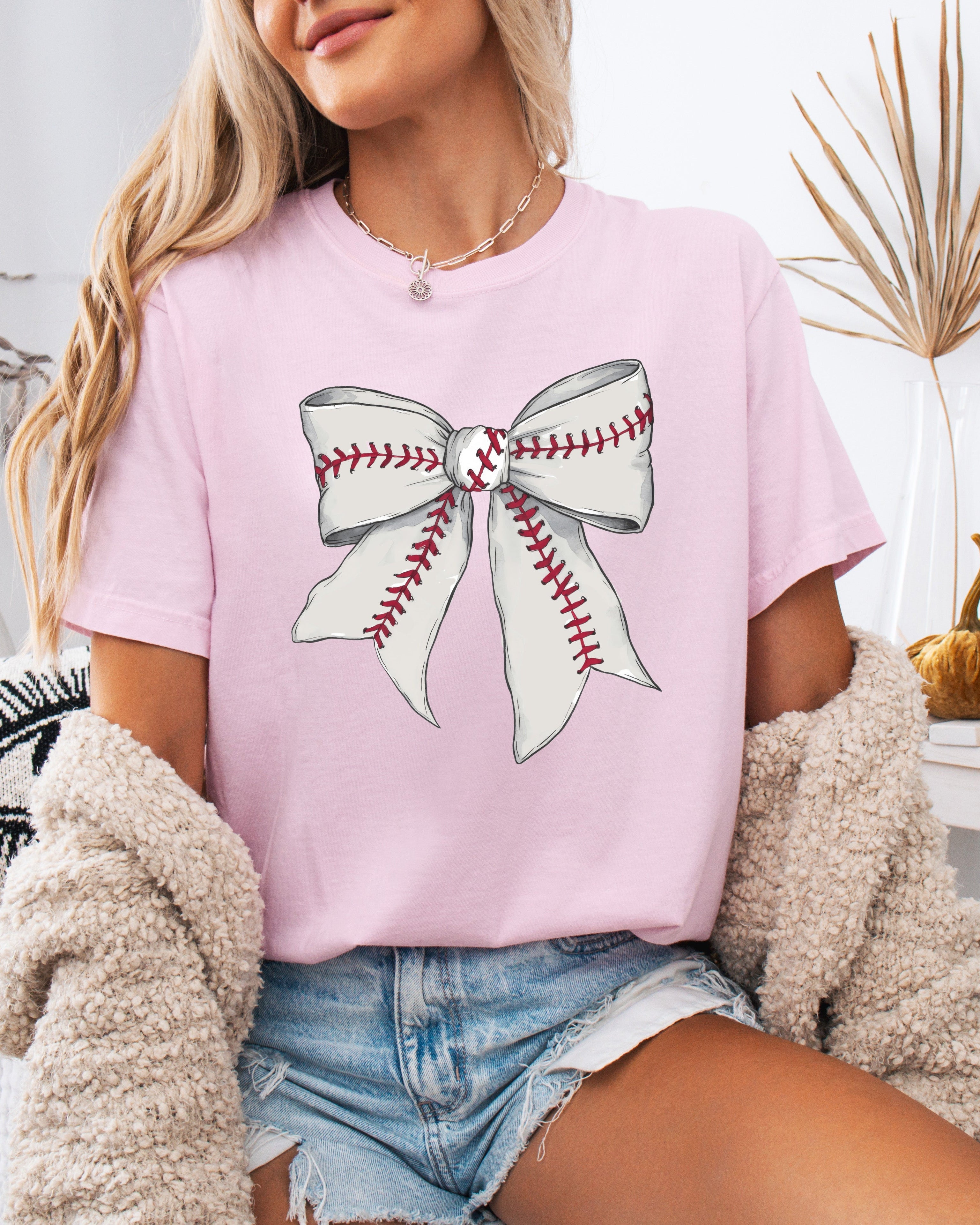 Baseball Ribbon Lover Mom Game Day Comfort Colors Graphic Tees