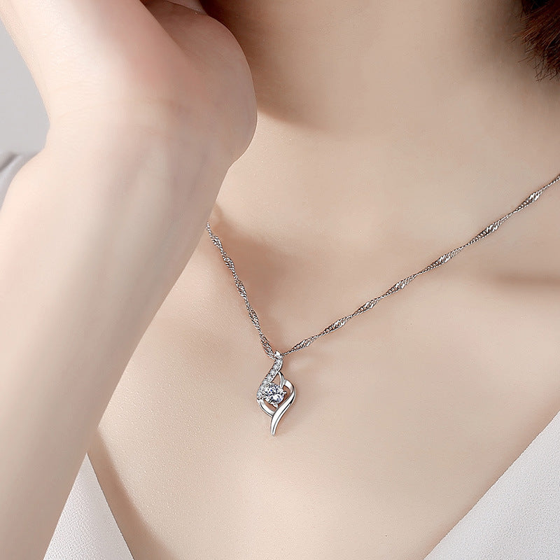 Sight Female Simple Fresh Inlaid Zircon Summer Clavicle Necklaces
