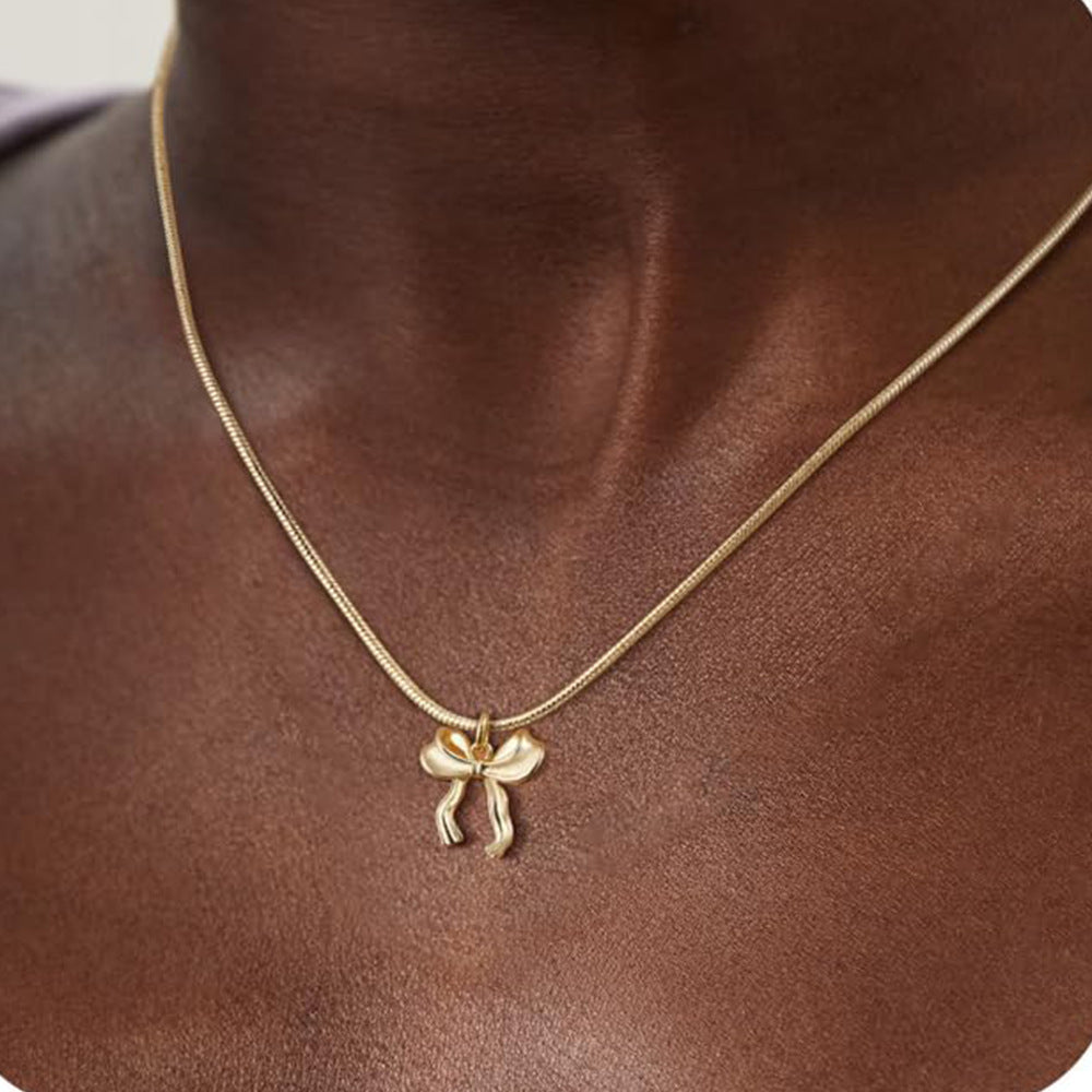 Women's Bow Stylish Simple Personality Gold Clavicle Necklaces