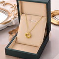 Women's Double Heart Heart-to-heart Titanium Steel Korean Necklaces
